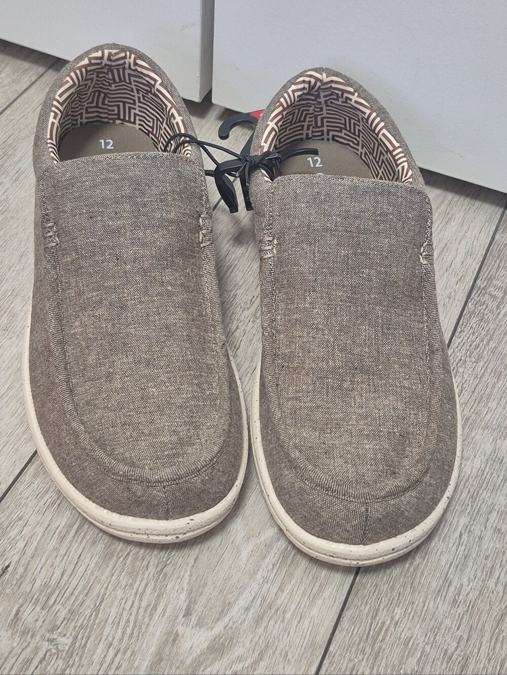 George Men's Memory Foam Casual Slip-On Canvas Shoes in Brown. Comfortable. 12